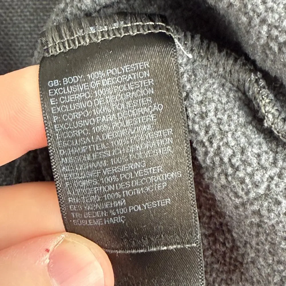 The North Face Mens XL Quarter Zip Fleece Pullover‎ Black Lightweight